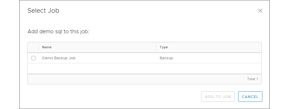 Backup VDC - VDC - Add to job