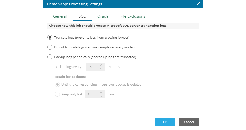 Create Backup Job - Guest Processing - AAP - SQL