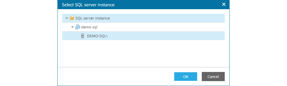 DB Restore - Select SQL Instance