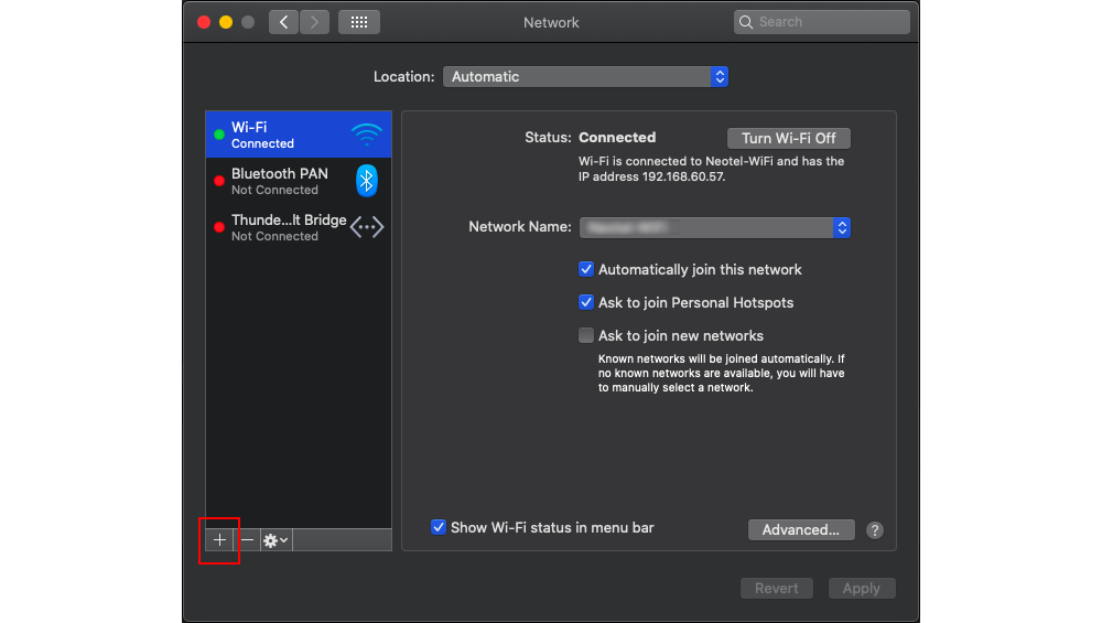 MasOS - Network Preferences