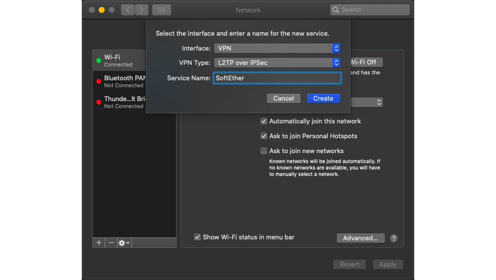 MasOS - Create VPN Interface