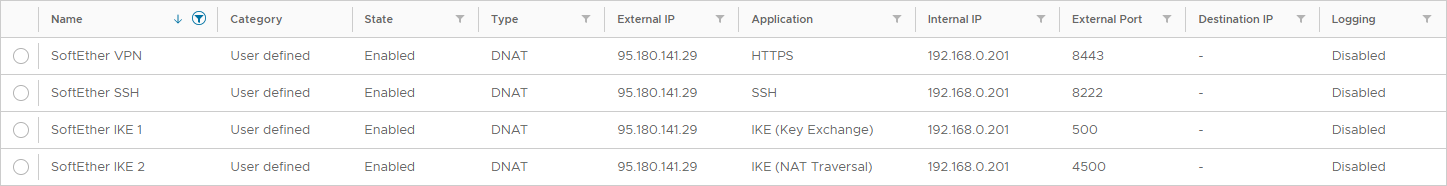 VDC Edge - NAT Rule