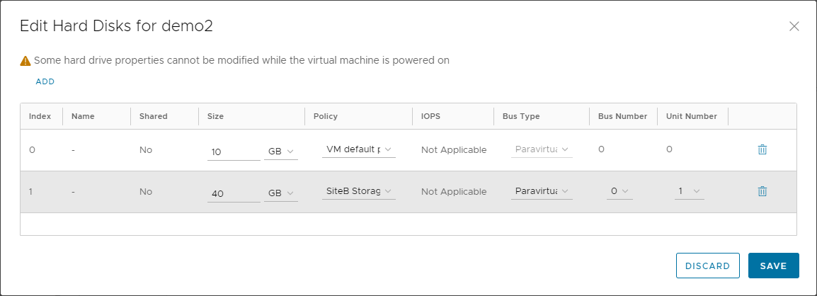 VM Details - Add Hard Disk