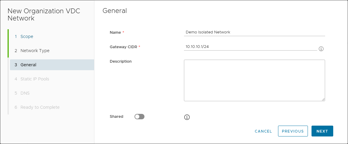 New Network - Isolated - General