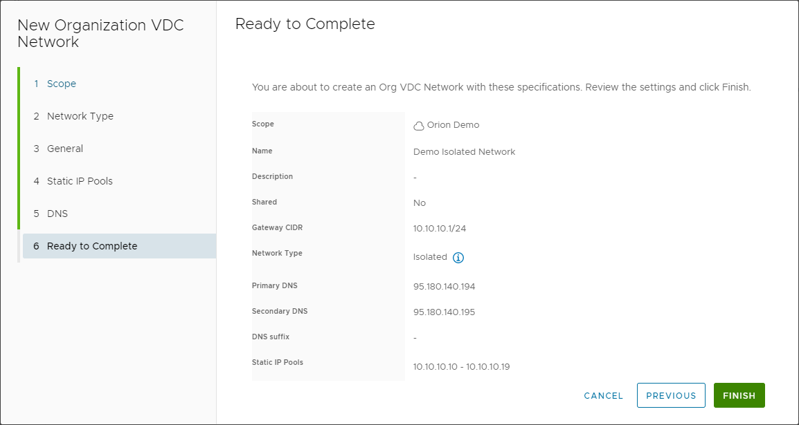 New Network - Isolated - Complete