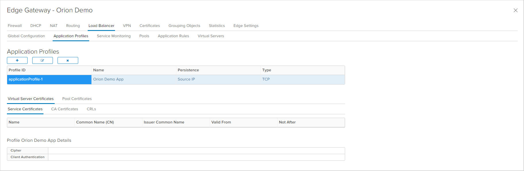 Edge - LB - Application Profiles