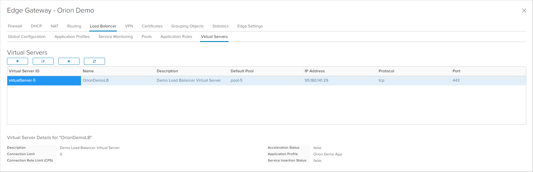 Edge - LB - Virtual Servers