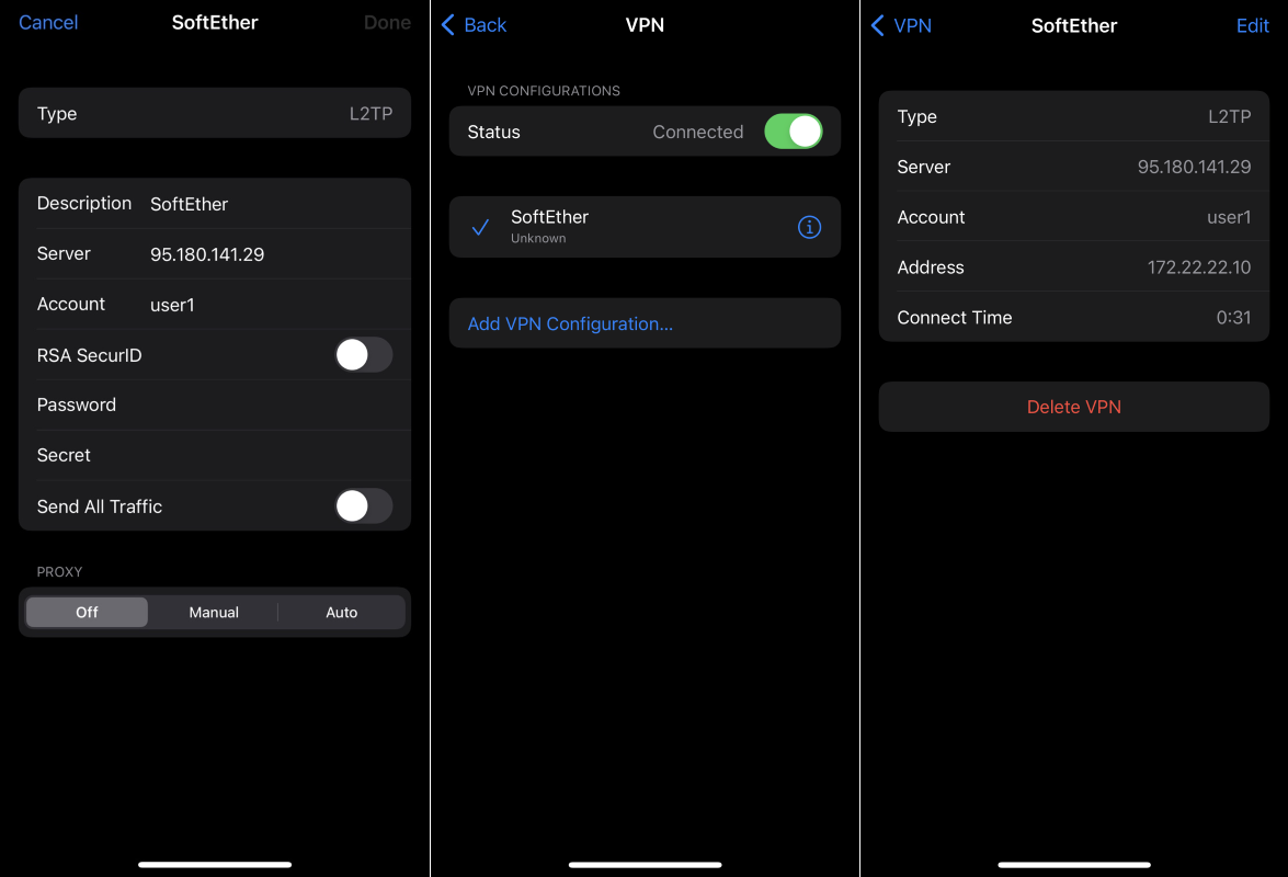 iOS - VPN Settings