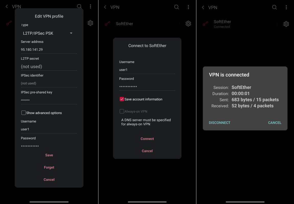 Android - VPN Settings