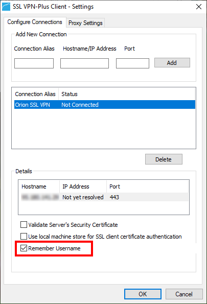 SSL VPN Client - Settings